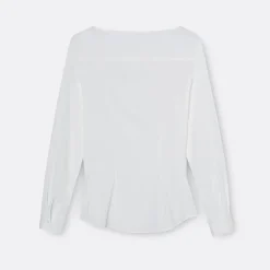A LINE Ballerina Neck-Shoulder Detail Shirt>Woman Blouses & Shirts