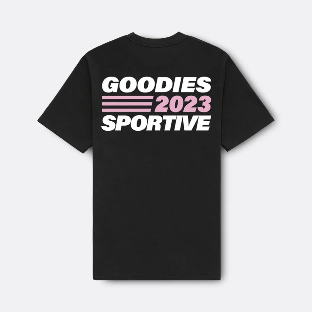 Goodies Sportive Black Merch Tee>Woman Blouses & Shirts