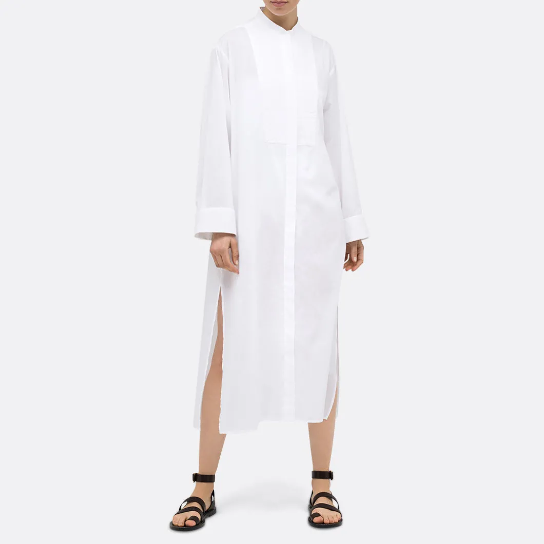 A LINE Embroidery Bib-Panel Shirtdress>Woman Dresses & Jumpsuits