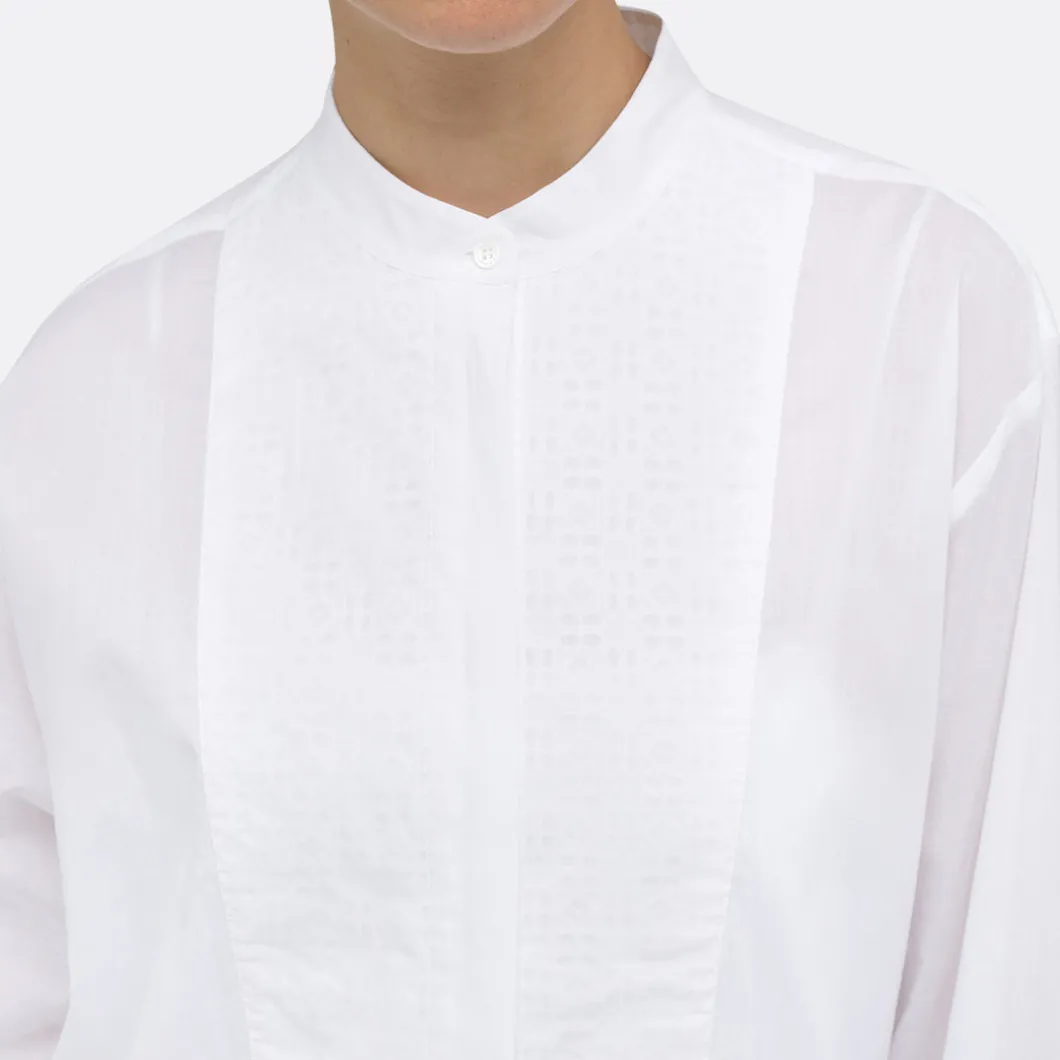 A LINE Embroidery Bib-Panel Shirtdress>Woman Dresses & Jumpsuits