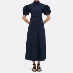 A LINE Gathered Detail Shirtdress><noscript><img width=