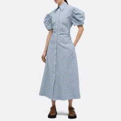 A LINE Gathered Detail Shirtdress><noscript><img width=