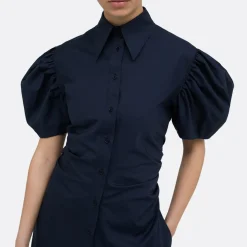 A LINE Gathered Detail Shirtdress><noscript><img width=