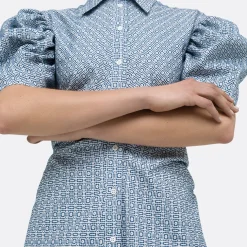A LINE Gathered Detail Shirtdress><noscript><img width=