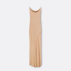 A LINE Halter Open-Back Silk Dress>Woman Dresses & Jumpsuits