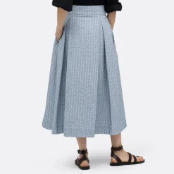A LINE High-Waisted Pleated Skirt><noscript><img width=