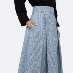 A LINE High-Waisted Pleated Skirt><noscript><img width=