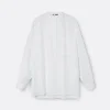 A LINE Mandarim-Style Collar Shirt>Woman Blouses & Shirts