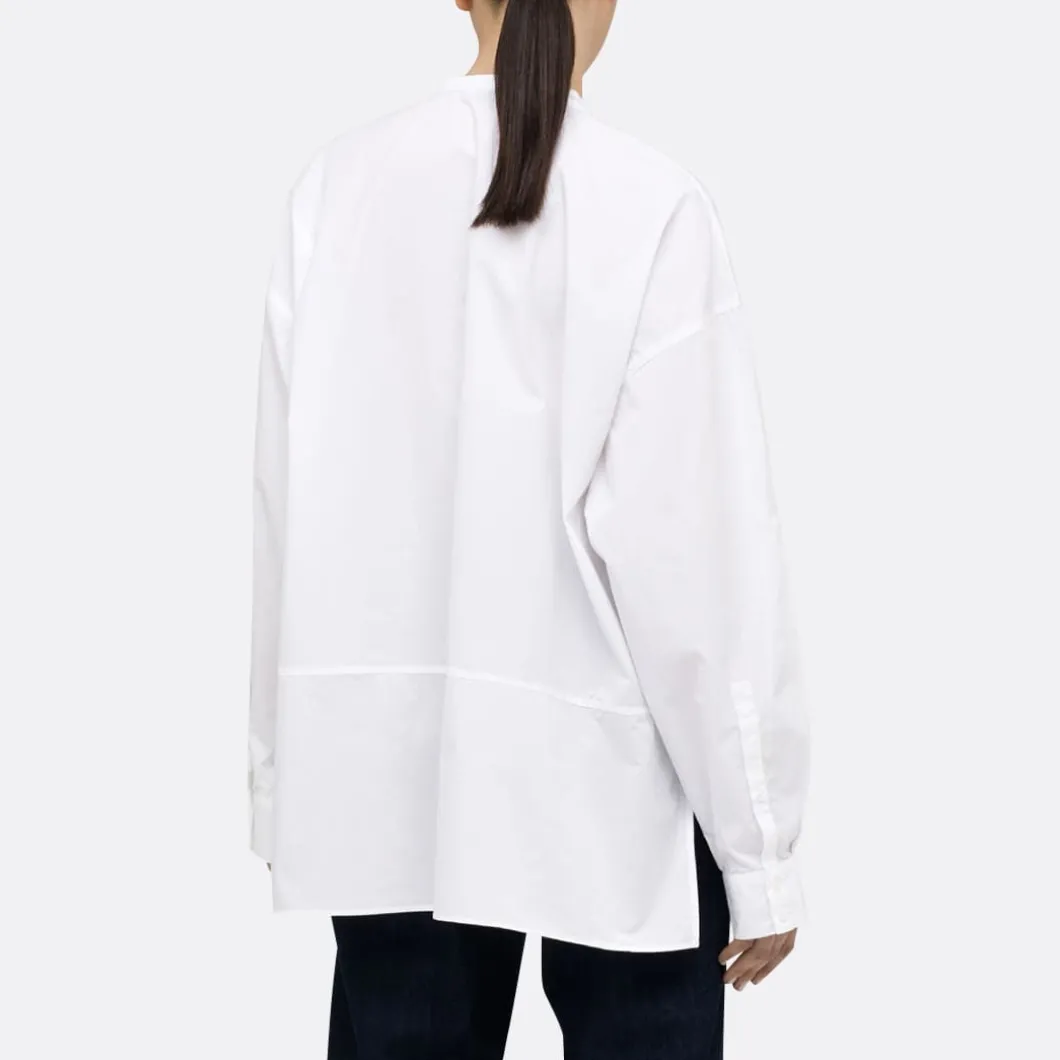 A LINE Mandarim-Style Collar Shirt>Woman Blouses & Shirts