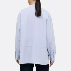 A LINE Mandarim-Style Collar Shirt><noscript><img width=