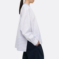 A LINE Mandarim-Style Collar Shirt><noscript><img width=