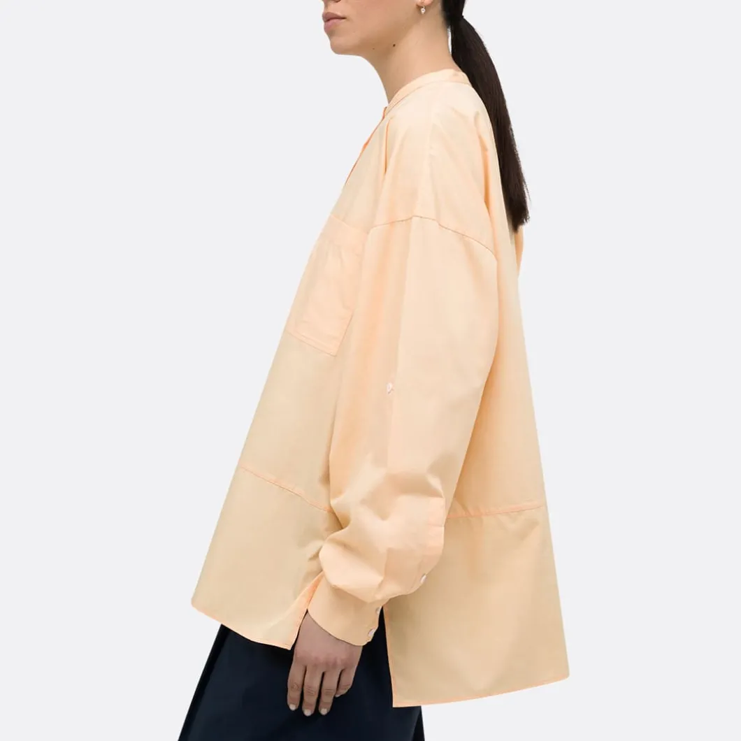 A LINE Mandarim-Style Collar Shirt>Woman Blouses & Shirts