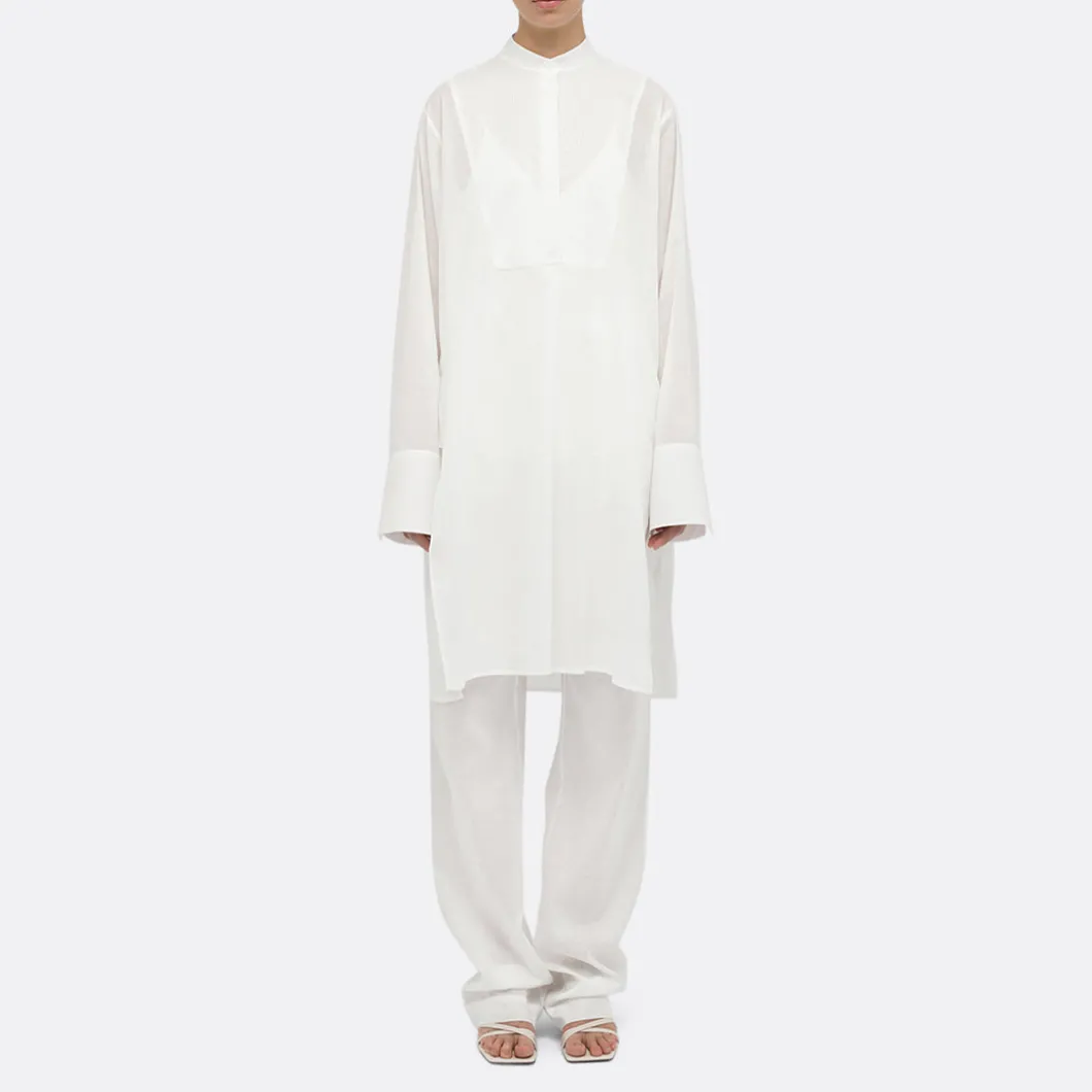 A LINE See-Through Bib-Panel Shirt>Woman Blouses & Shirts