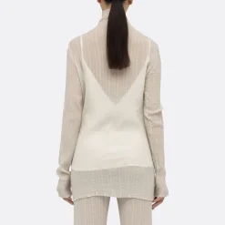 A LINE Silk-Blend See-Through Top>Woman Tops & T-Shirts